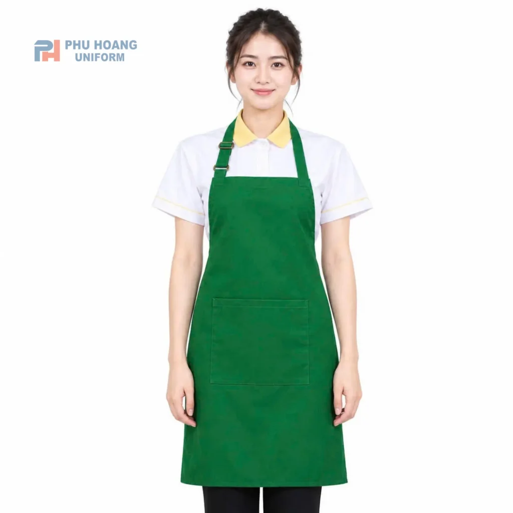 Tạp dề yếm tăng đưa xanh lá già Tạp dề yếm tăng đưa xanh lá