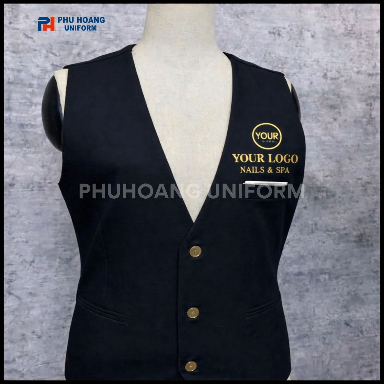 ĐỒNG PHỤC ÁO GILE TIỆM NAILS Áo gile nails