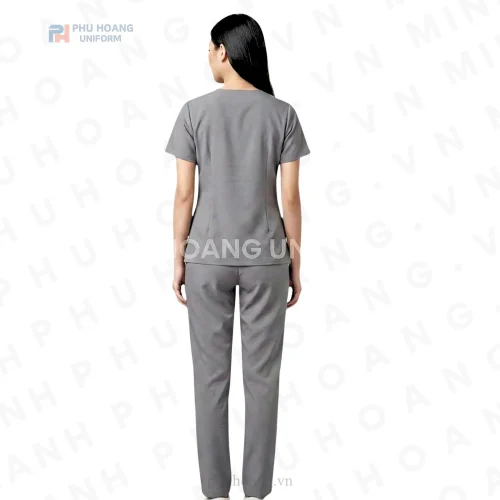 Bộ đồ cổ tim màu xám