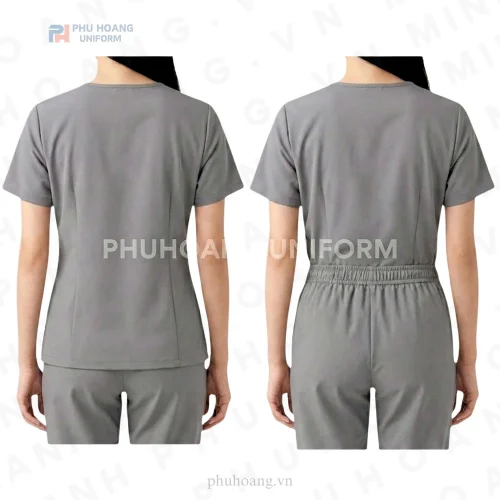 Bộ đồ cổ tim màu xám