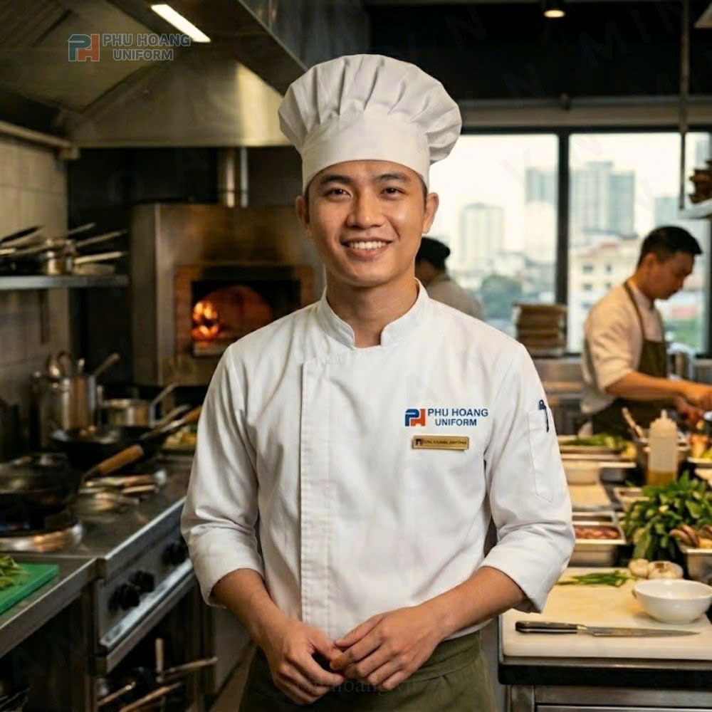 NÓN BẾP XẾP LY MÀU KEM Nón bếp xếp ly