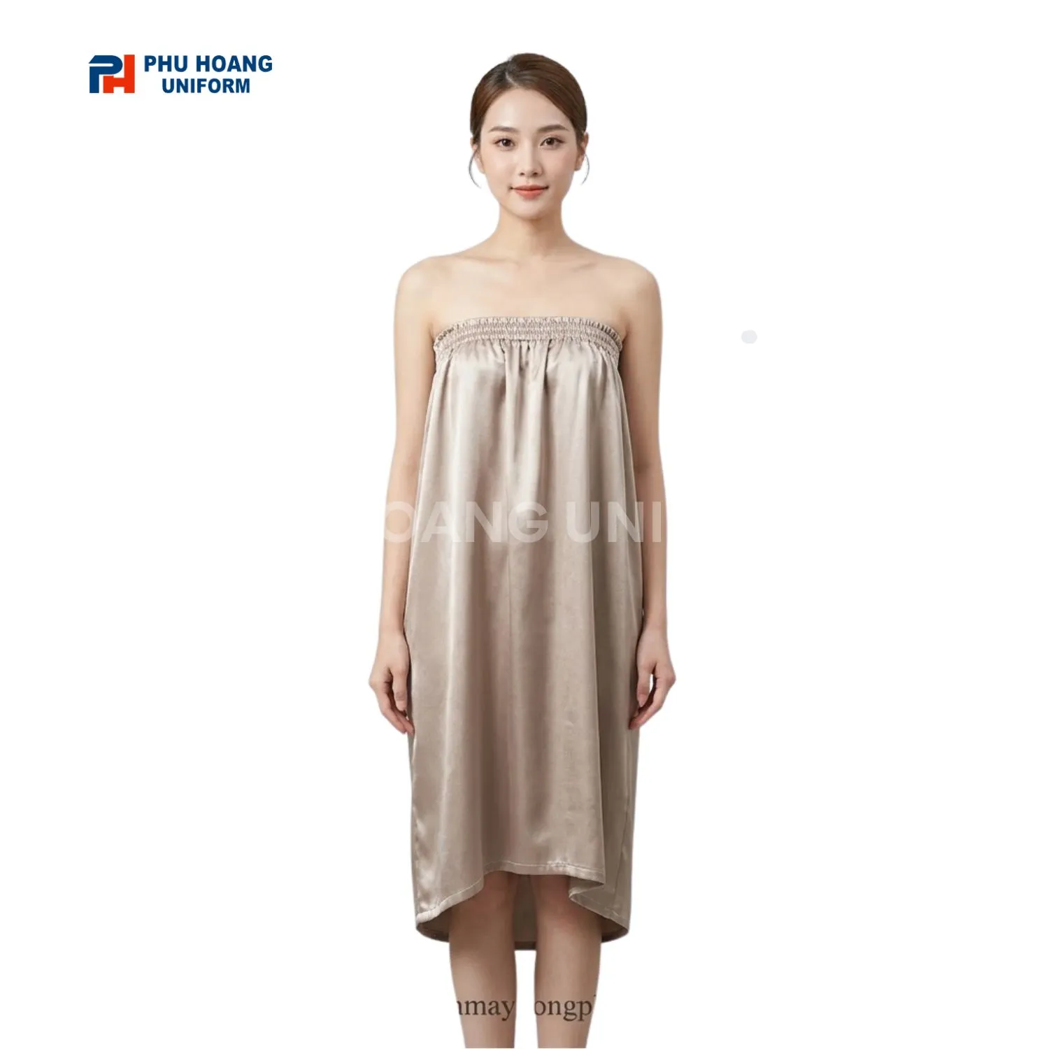 VÁY QUÂY SPA MÀU NÂU NHẠT Váy quây spa