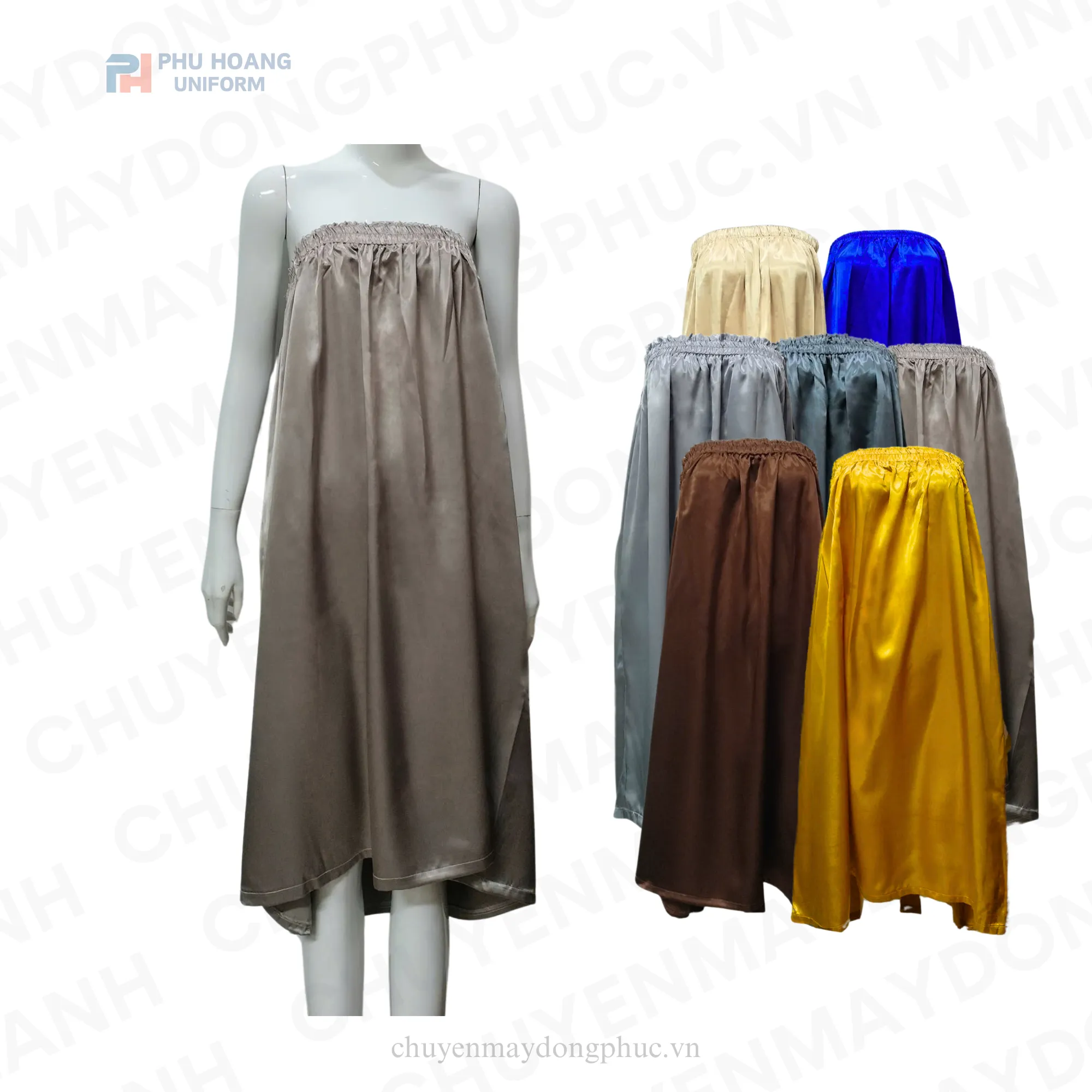 VÁY QUÂY SPA MÀU NÂU NHẠT Váy quây spa