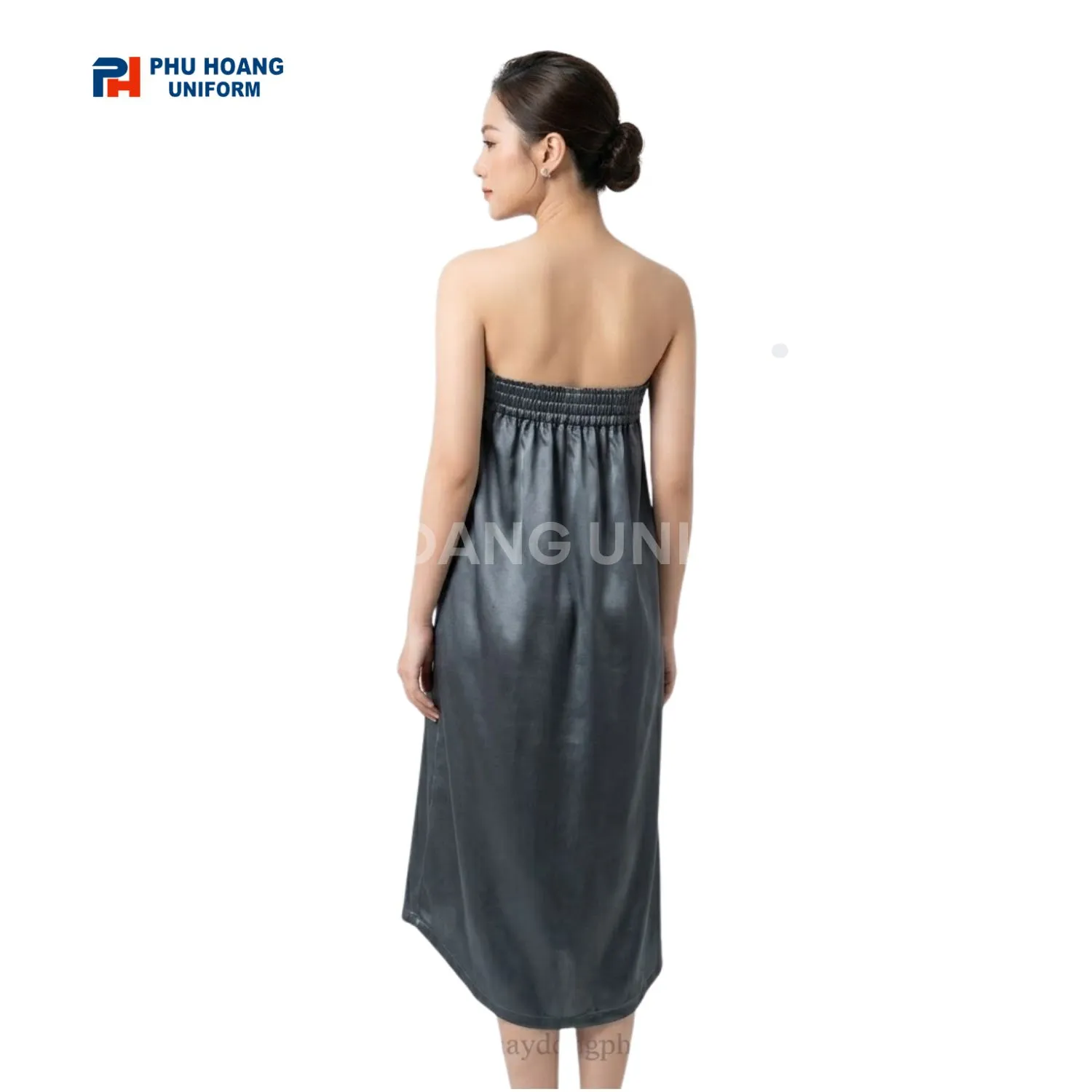 VÁY QUÂY SPA MÀU XÁM ĐẬM Váy quây spa