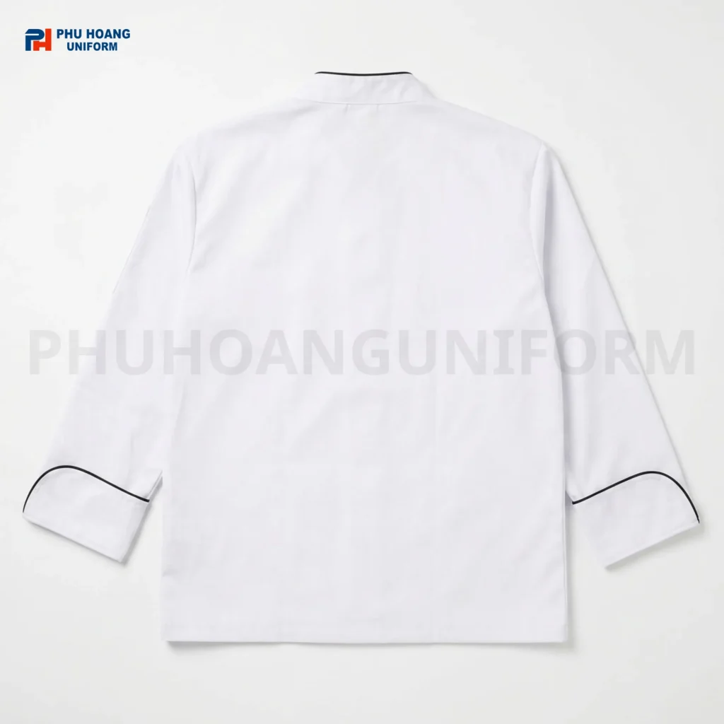 Áo Bếp 1 Hàng Nút Cổ Chéo Tay Dài