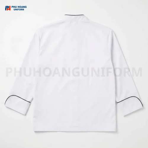 Áo Bếp 1 Hàng Nút Cổ Chéo Tay Dài
