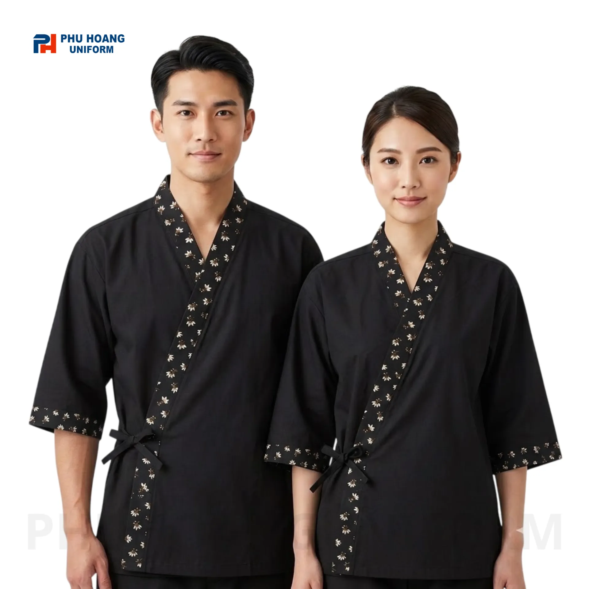 ao-bep-nhat-den-phoi-hoa Áo Bếp Nhật Đen Phối Hoa