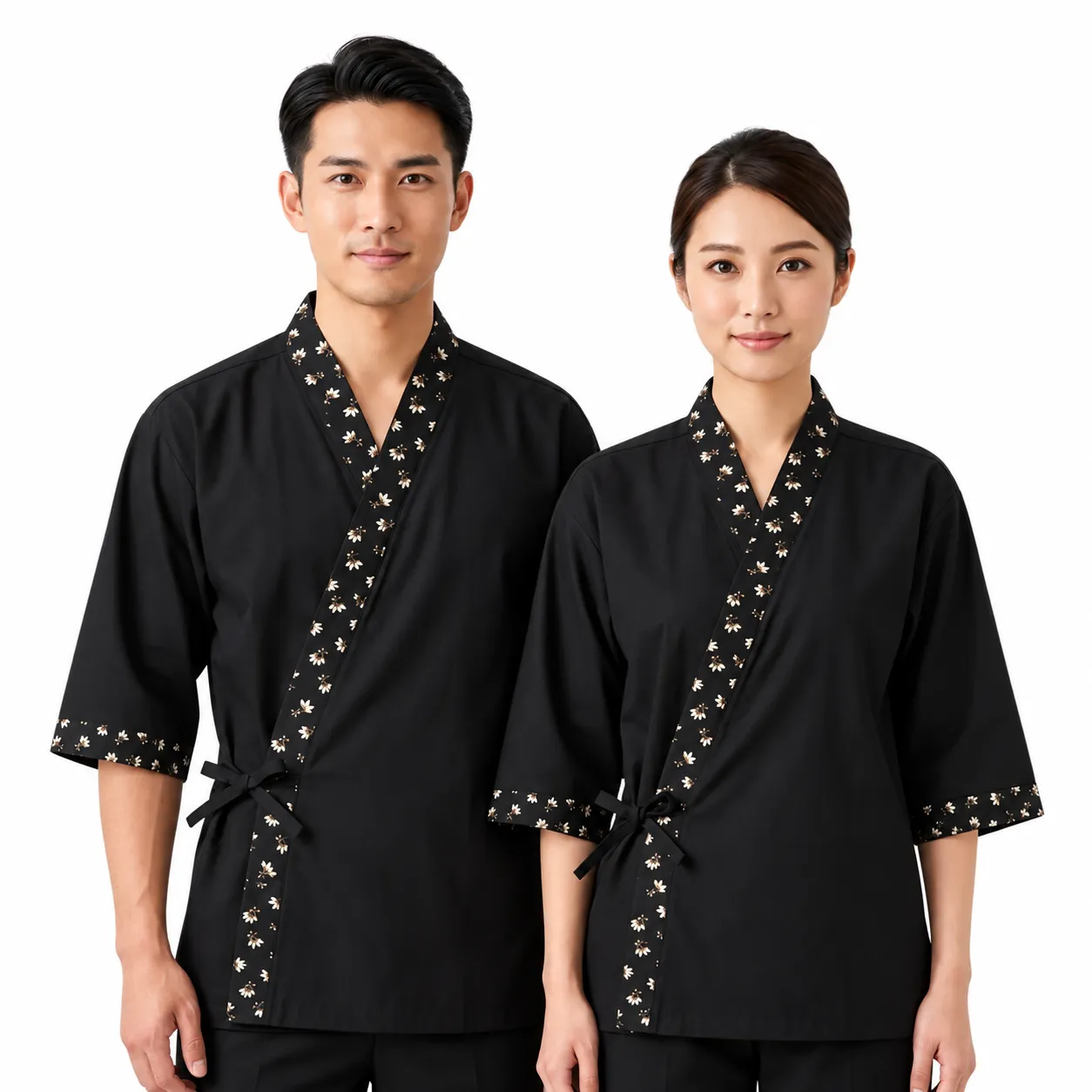 ao-bep-nhat-den-phoi-hoa Áo Bếp Nhật Đen Phối Hoa