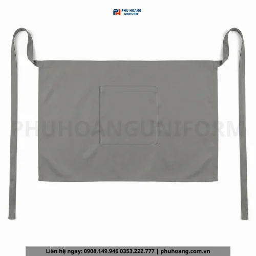 Tạp Dề Ngắn Màu Ghi Cao Cấp