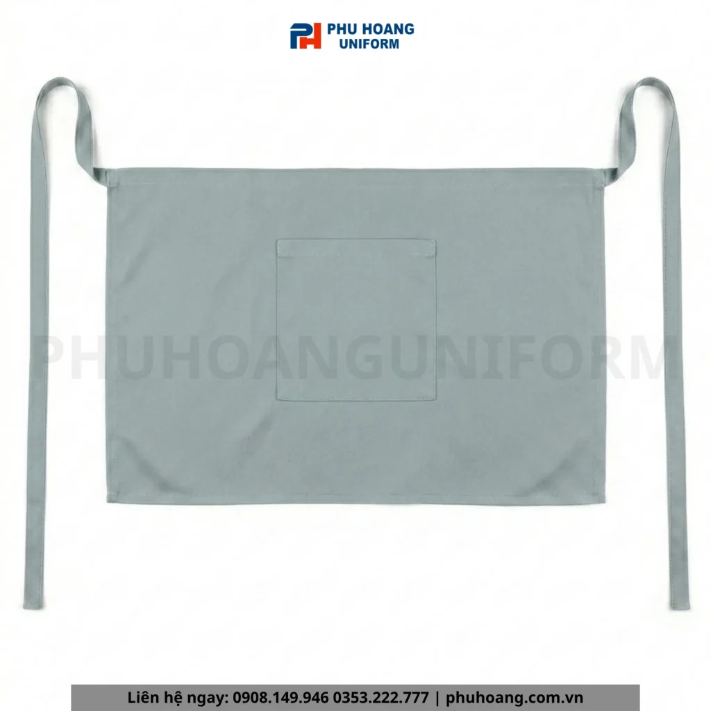 Tạp Dề Ngắn Màu Xám Xanh Cao Cấp
