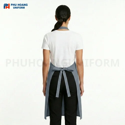 Tạp dề yếm màu xám xanh