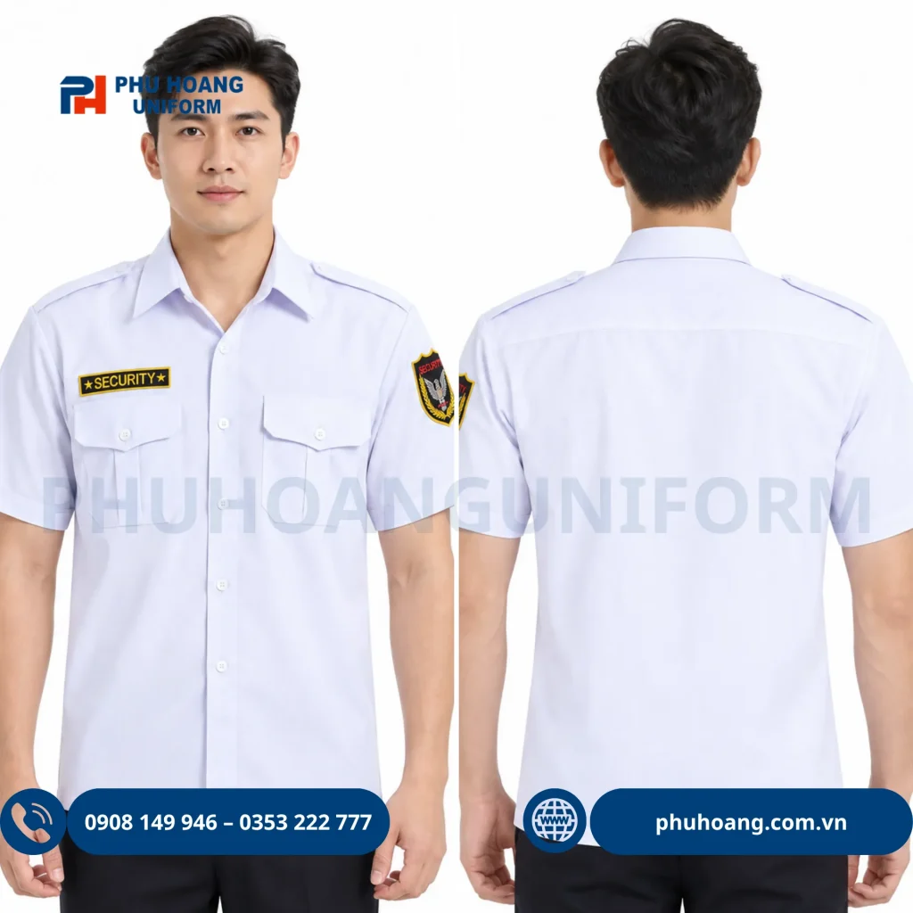 Áo Bảo Vệ Tay Ngắn Trắng Áo Bảo Vệ Tay Ngắn Trắng