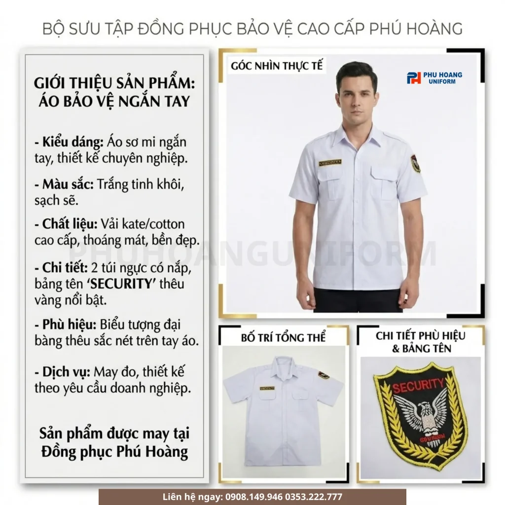 Áo Bảo Vệ Tay Ngắn Trắng