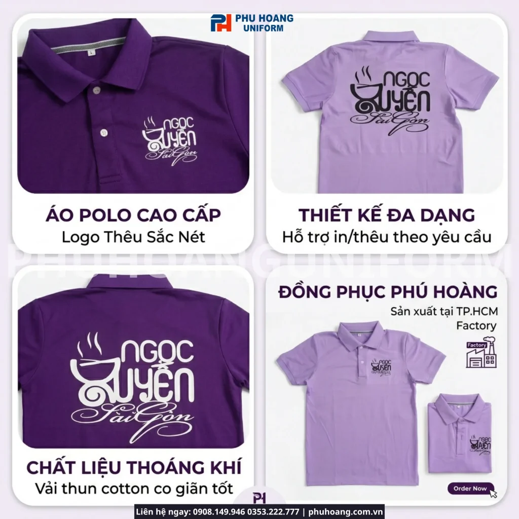 Áo Polo Đồng Phục In/Thêu Logo – Đa Dạng Mẫu Mã