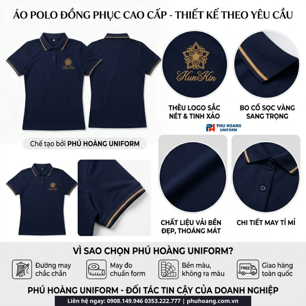 Áo Polo Đồng Phục In/Thêu Logo – Đa Dạng Mẫu Mã
