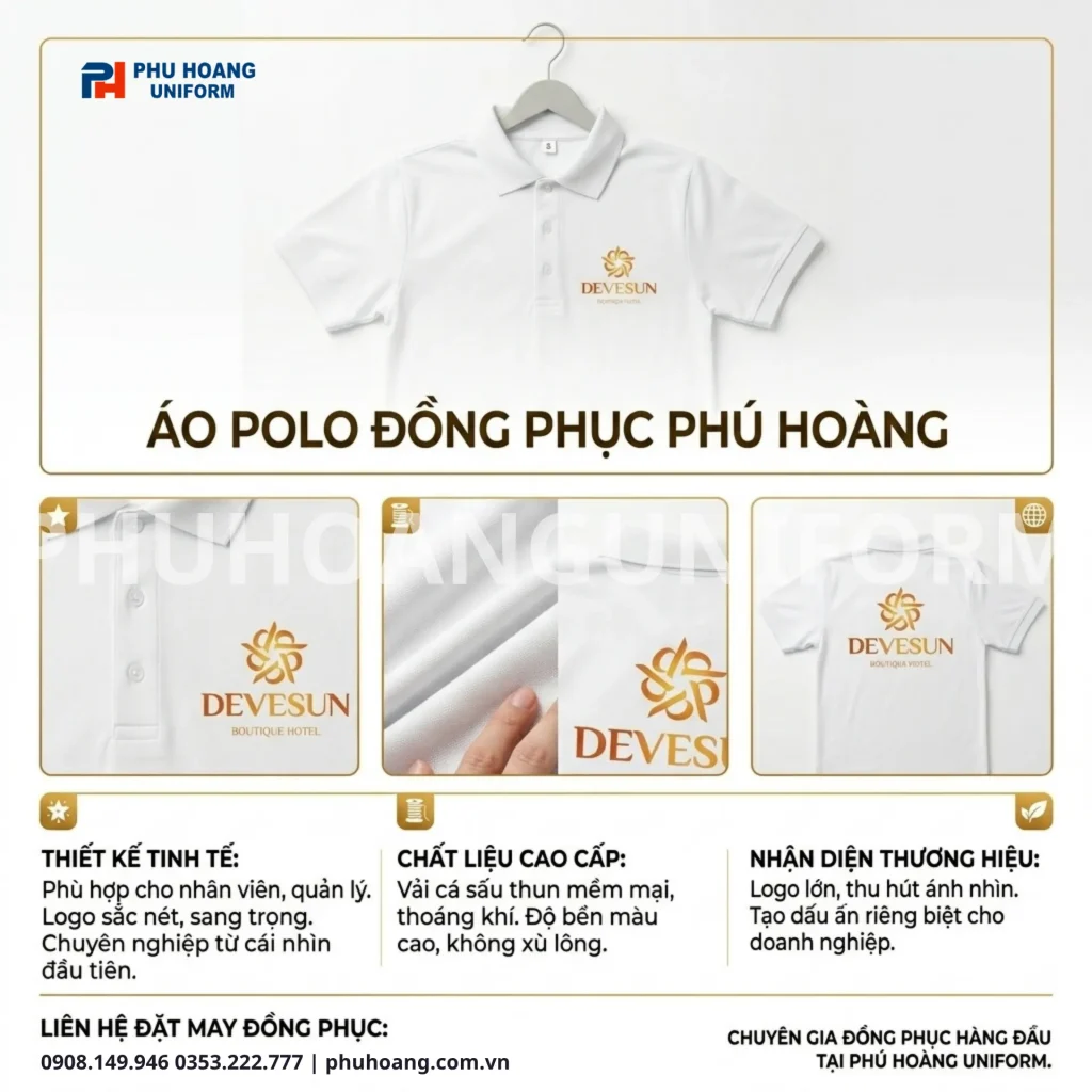 Áo Polo Đồng Phục In/Thêu Logo – Đa Dạng Mẫu Mã