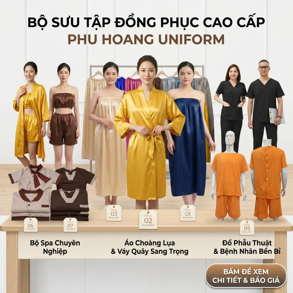 Đồng Phục Spa Phú Hoàng May Theo Yêu Cầu Chất Lượng Cao