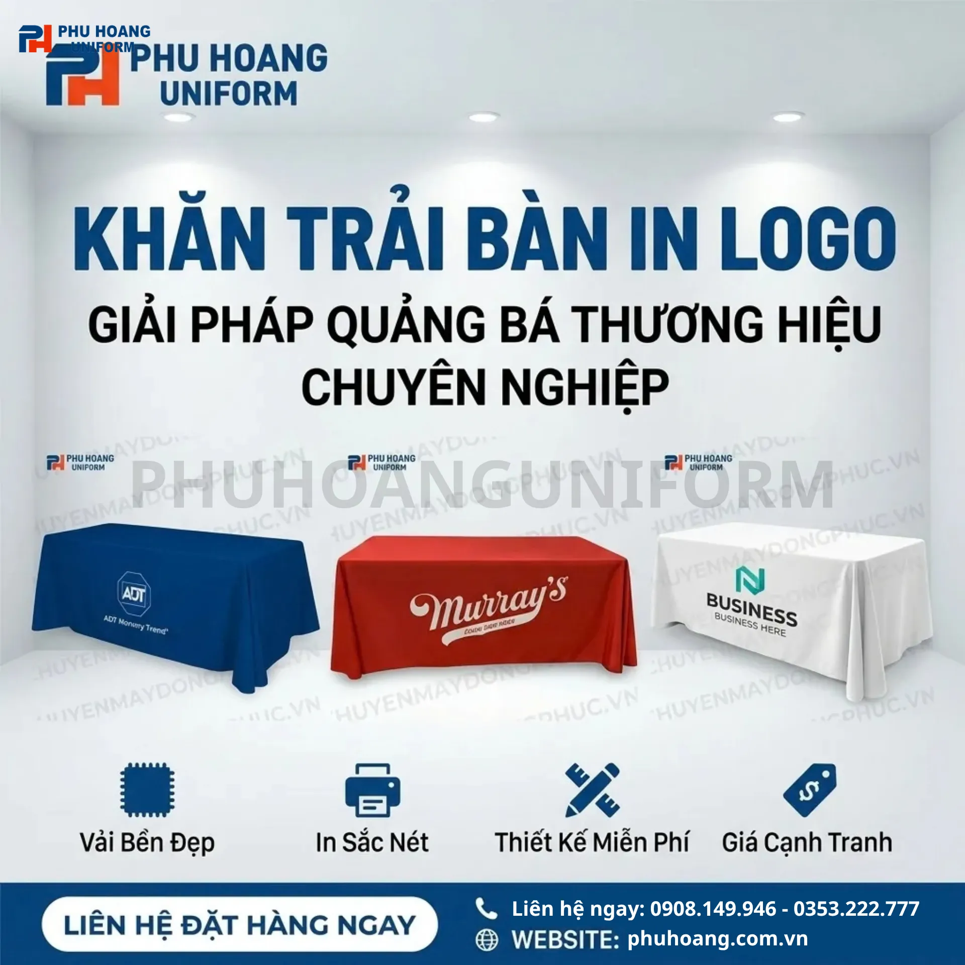 Khăn Trải Bàn In Logo – Bí Quyết Chọn Mẫu Chuẩn 2026