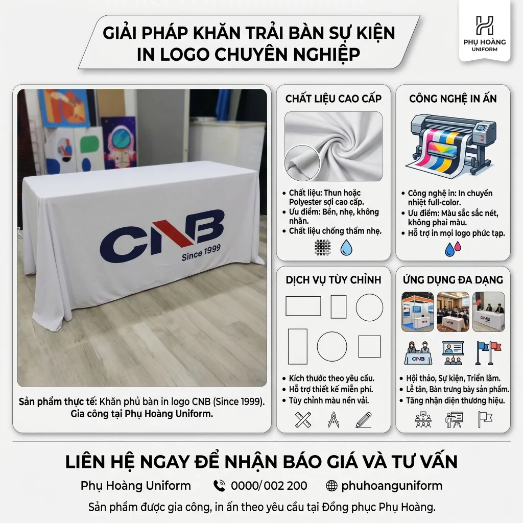 Khăn Trải Bàn In Logo – Bí Quyết Chọn Mẫu Chuẩn 2026