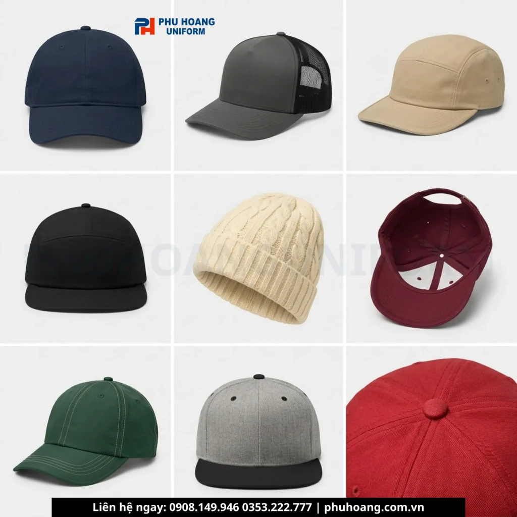Nón Kết In Logo Đồng Phục – Hướng Dẫn A-Z Chọn & Đặt May