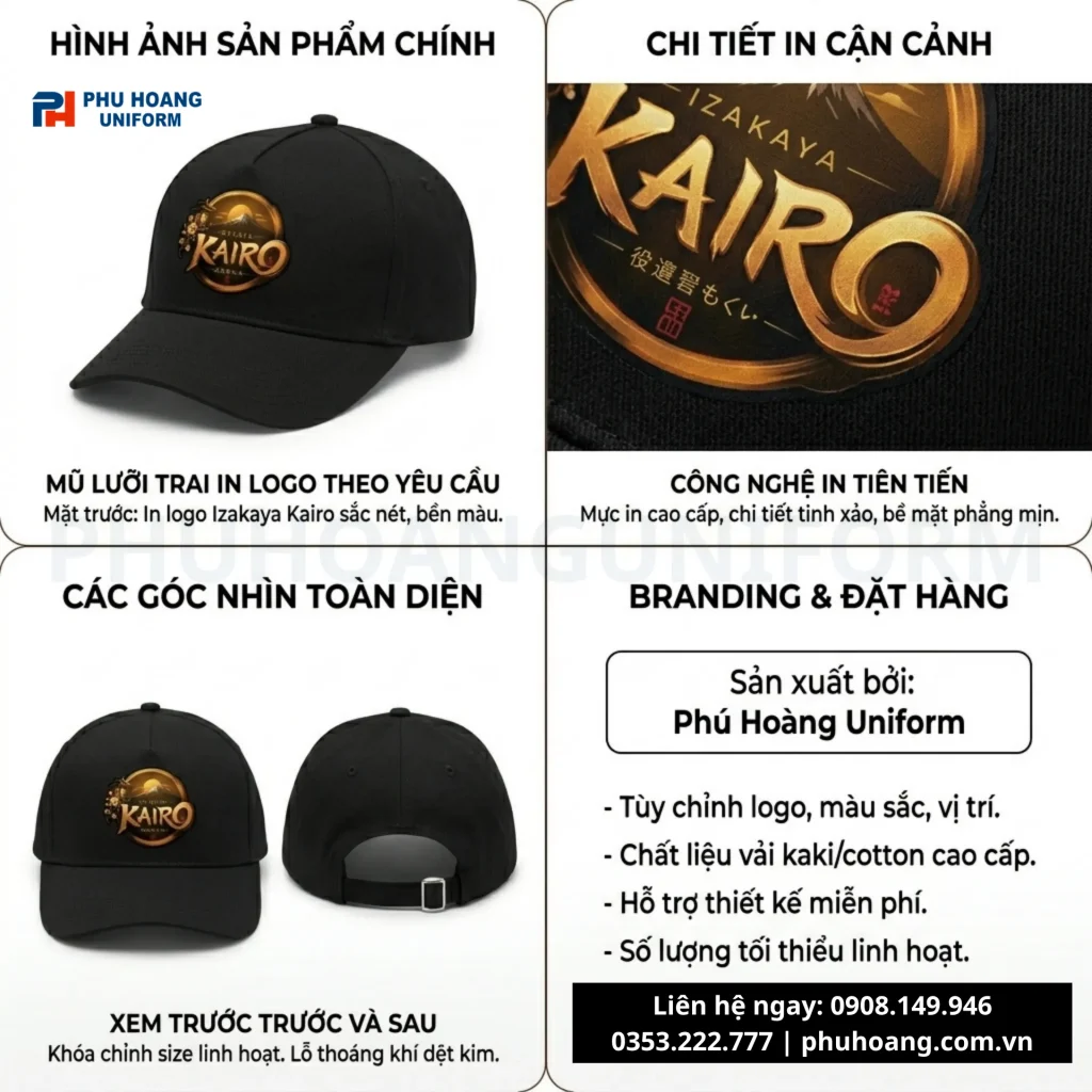 Nón Kết In Logo Đồng Phục – Hướng Dẫn A-Z Chọn & Đặt May