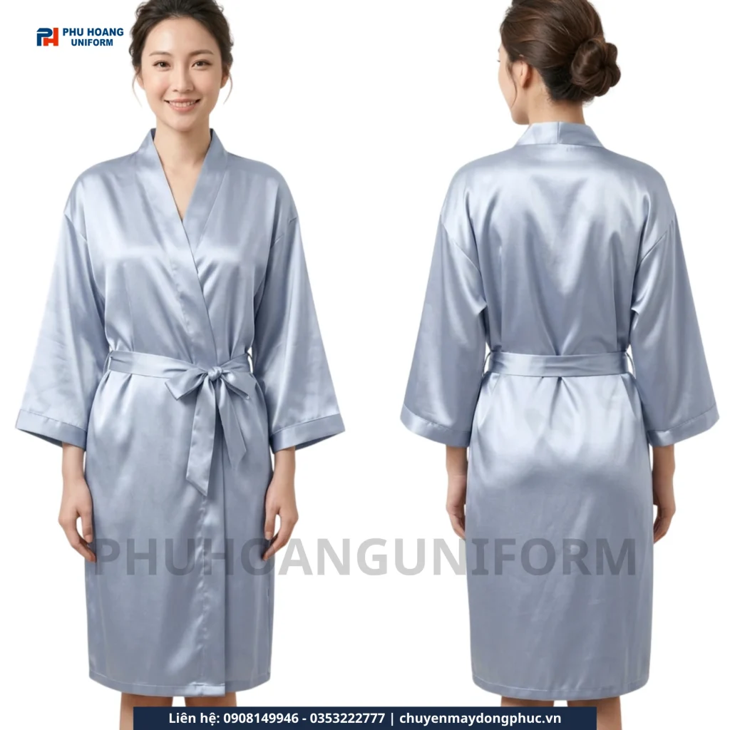 Áo Choàng Spa Màu Xanh Bạc