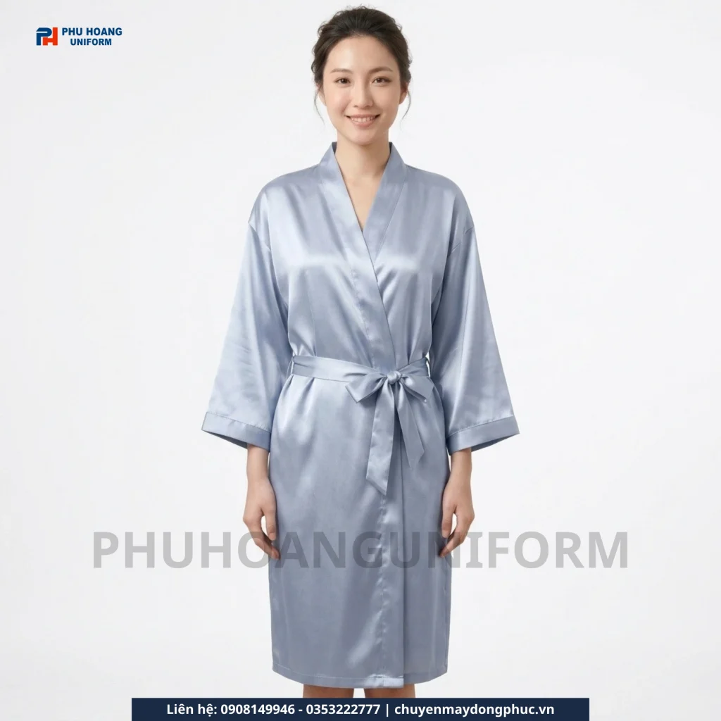 Áo Choàng Spa Màu Xanh Bạc