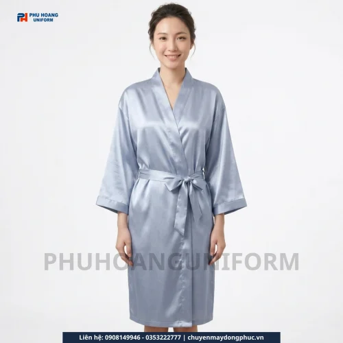 Áo Choàng Spa Màu Xanh Bạc