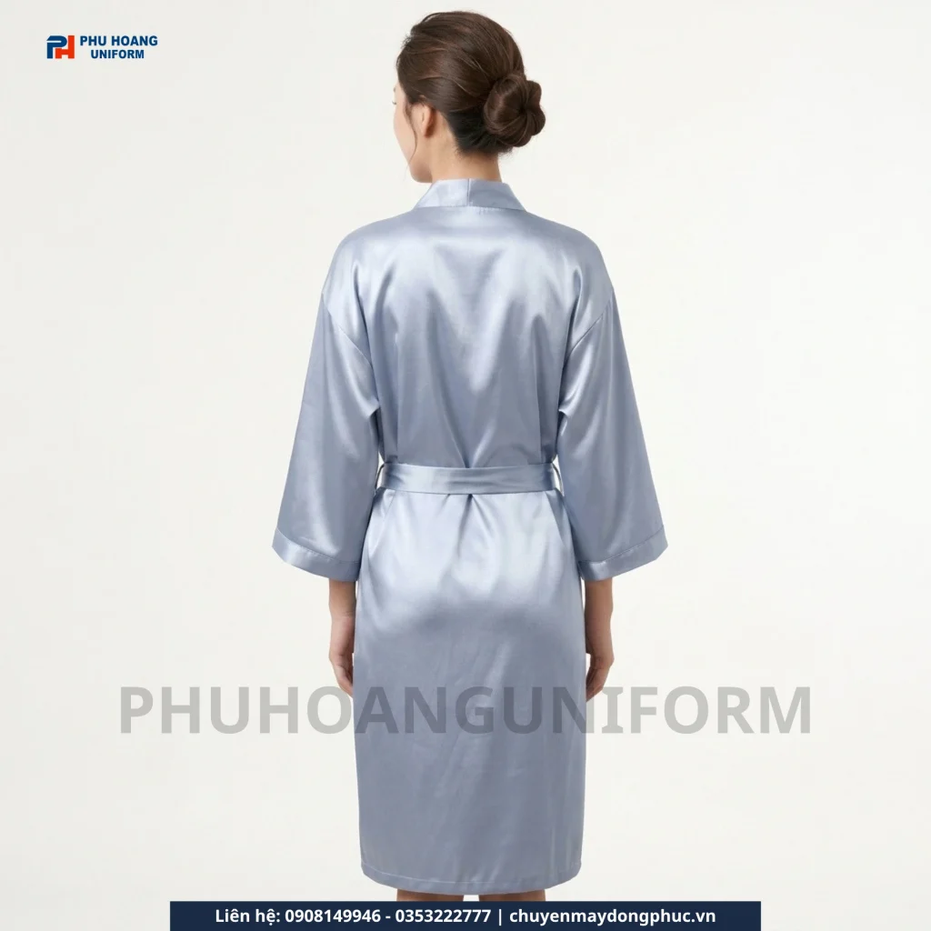 Áo Choàng Spa Màu Xanh Bạc
