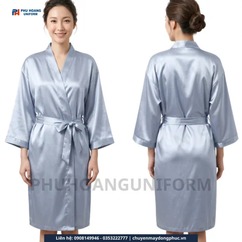 Áo Choàng Spa Màu Xanh Bạc