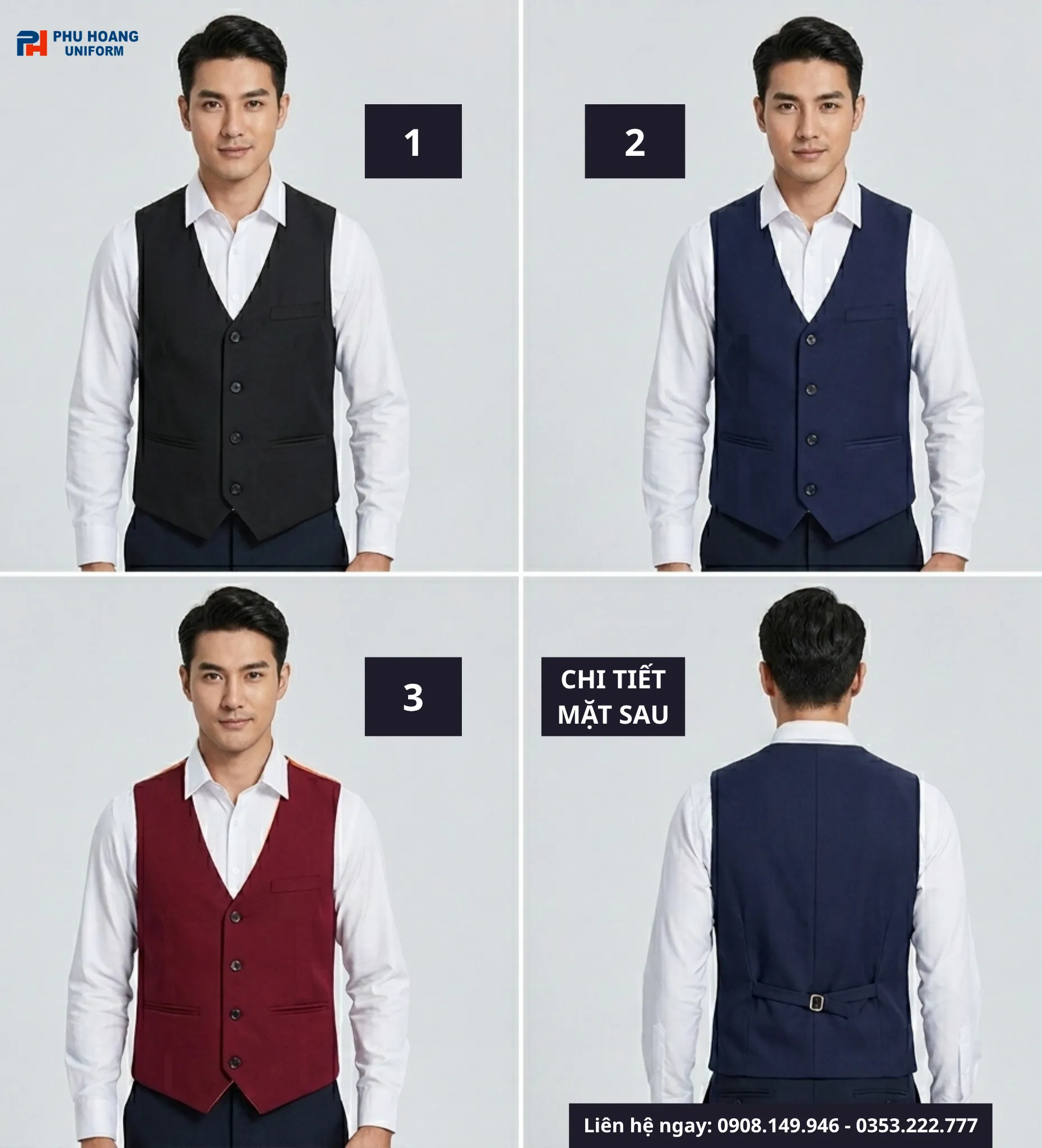 ao-gile-phuc-vu-cac-mau Áo Gile Phục Vụ May Sẵn – 3 Mẫu Sang Trọng