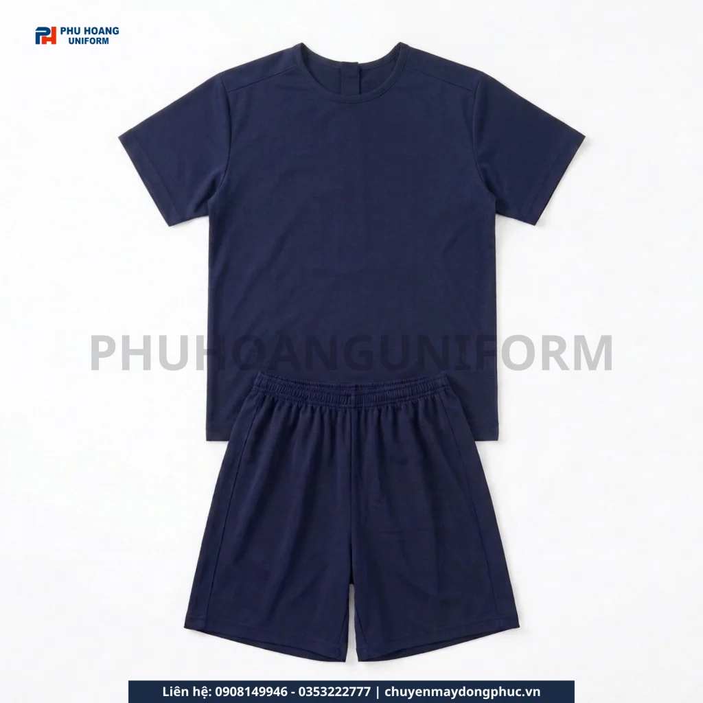 Bộ Spa Nút Sau Lưng Màu Xanh Đen