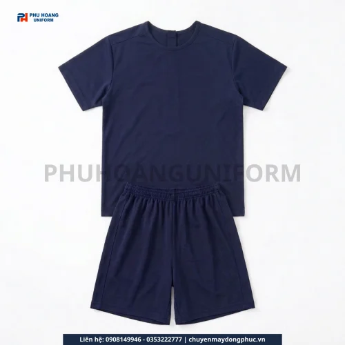 Bộ Spa Nút Sau Lưng Màu Xanh Đen