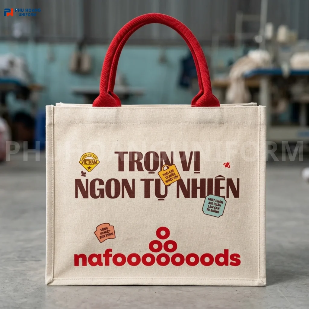 Túi Vải Bố Quai Tròn To – In Logo Sản Phẩm Theo Yêu Cầu