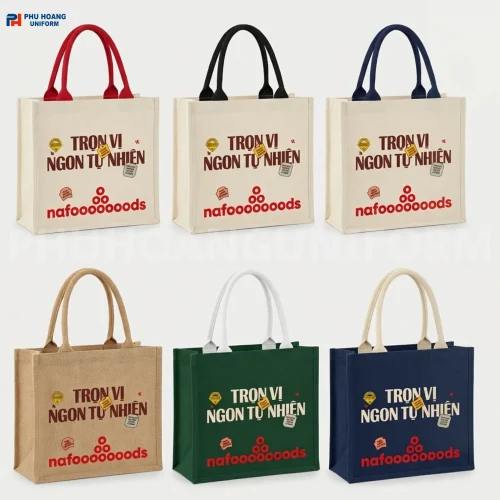 Túi Vải Bố Quai Tròn To – In Logo Sản Phẩm Theo Yêu Cầu