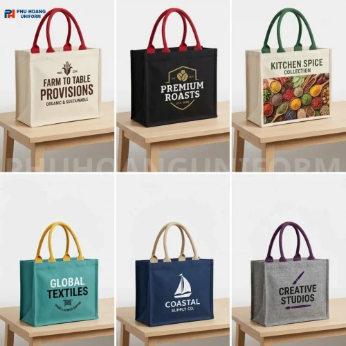 Túi Vải Bố Quai Tròn To – In Logo Sản Phẩm Theo Yêu Cầu