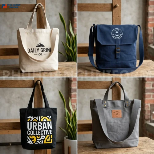 Túi Vải Canvas Tote Quai Đơn – In Logo Theo Yêu Cầu