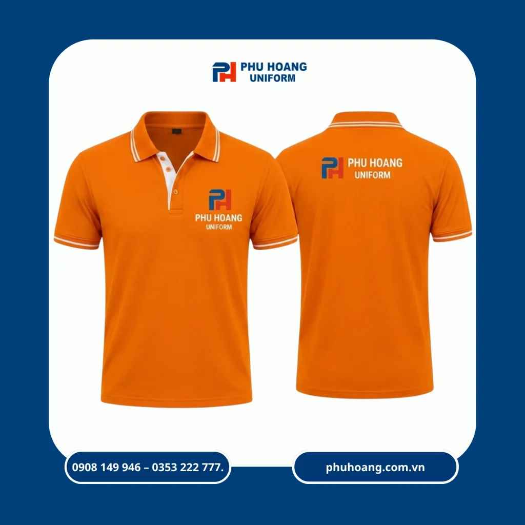 Áo polo đồng phục Phú Hoàng Uniform Mẫu áo polo đồng phục thiết kế chuyên nghiệp, phù hợp làm đồng phục doanh nghiệp, nhân viên, đội nhóm và sự kiện, nhận may theo yêu cầu.