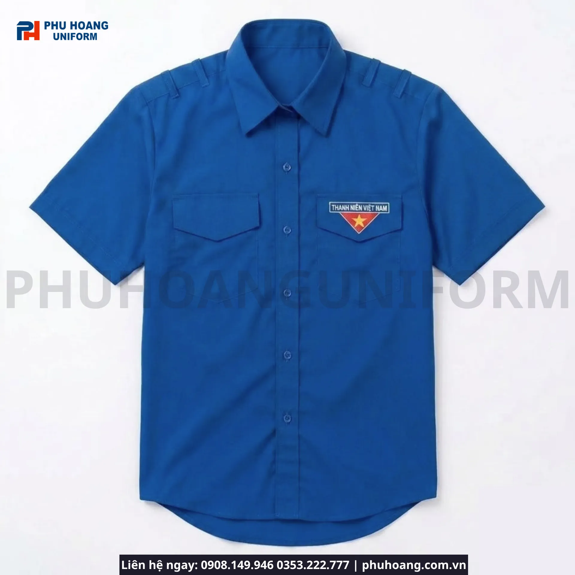 ao-doan-thanh-nien-nam-tay-ngan-xanh-duong (2) Áo Đoàn Thanh Niên Nam Tay Ngắn Xanh Dương