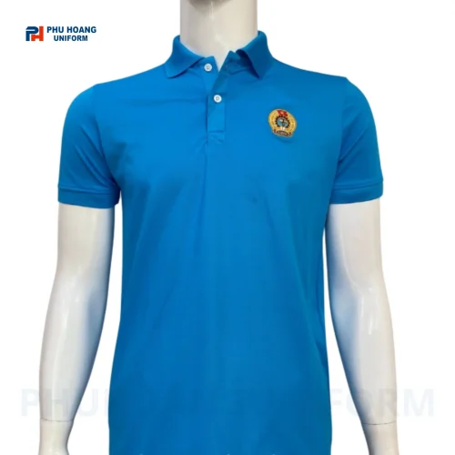Áo Polo Công Đoàn Tay Ngắn Xanh Dương