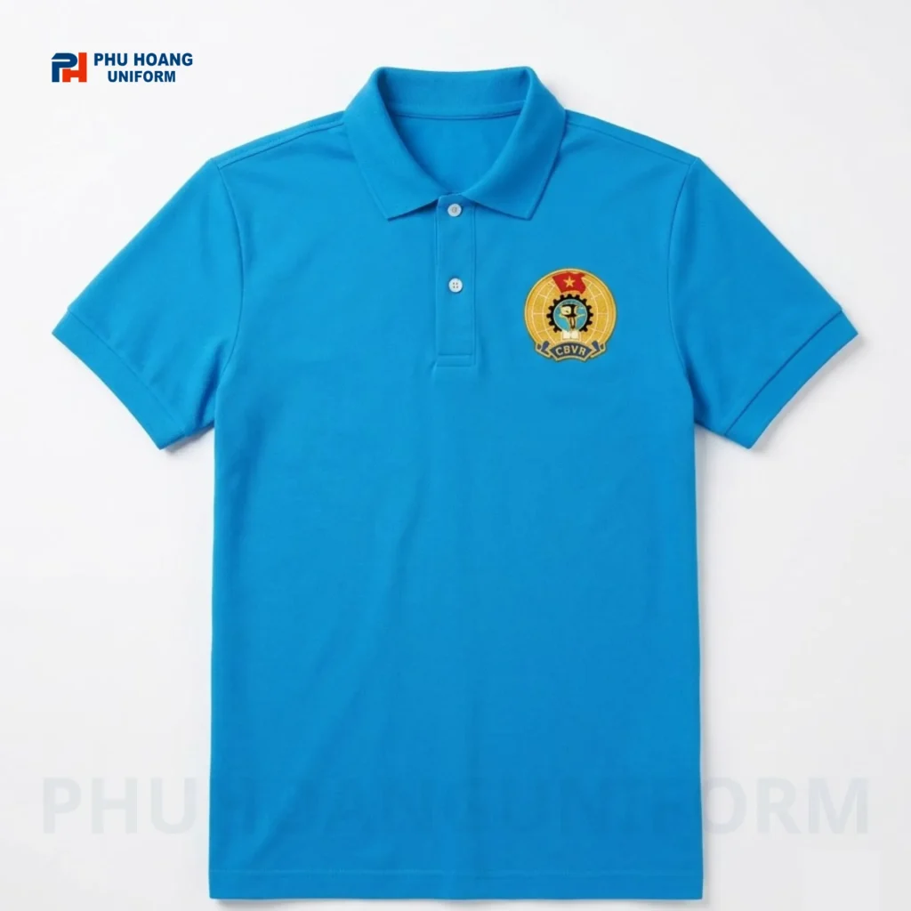 Áo Polo Công Đoàn Tay Ngắn Xanh Dương