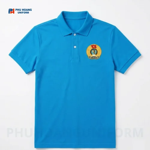 Áo Polo Công Đoàn Tay Ngắn Xanh Dương