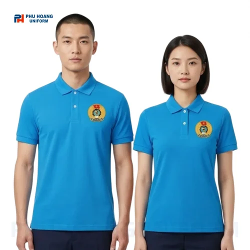 Áo Polo Công Đoàn Tay Ngắn Xanh Dương