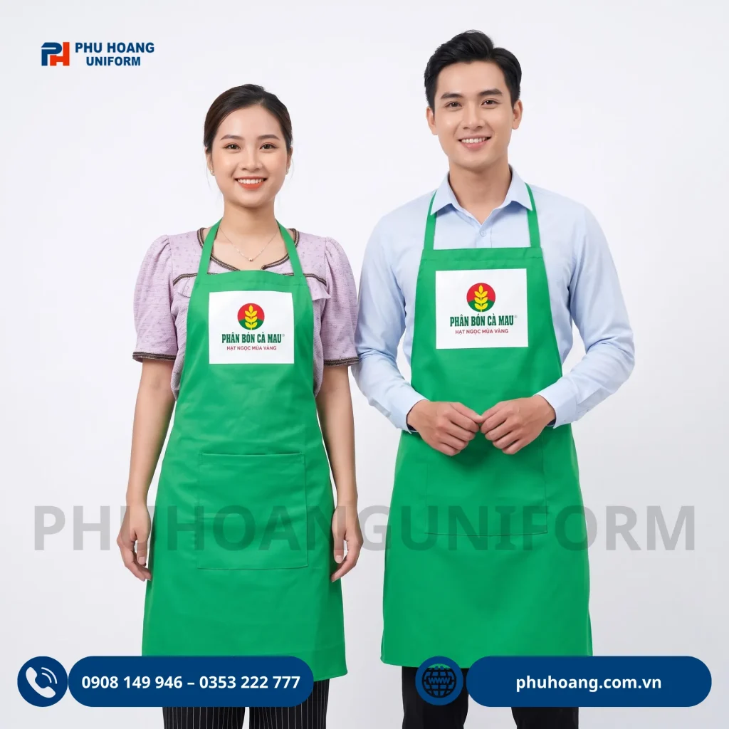 Xưởng may tạp dề đồng phục màu xanh lá theo yêu cầu Xưởng may tạp dề đồng phục màu xanh lá theo yêu cầu, phù hợp nhà hàng, quán ăn, quán cà phê, khách sạn và doanh nghiệp. Nhận may tạp dề số lượng lớn.