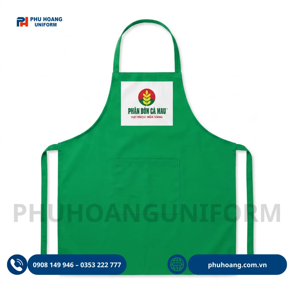 Xưởng may tạp dề đồng phục màu xanh lá theo yêu cầu Xưởng may tạp dề đồng phục màu xanh lá theo yêu cầu, phù hợp nhà hàng, quán ăn, quán cà phê, khách sạn và doanh nghiệp. Nhận may tạp dề số lượng lớn.