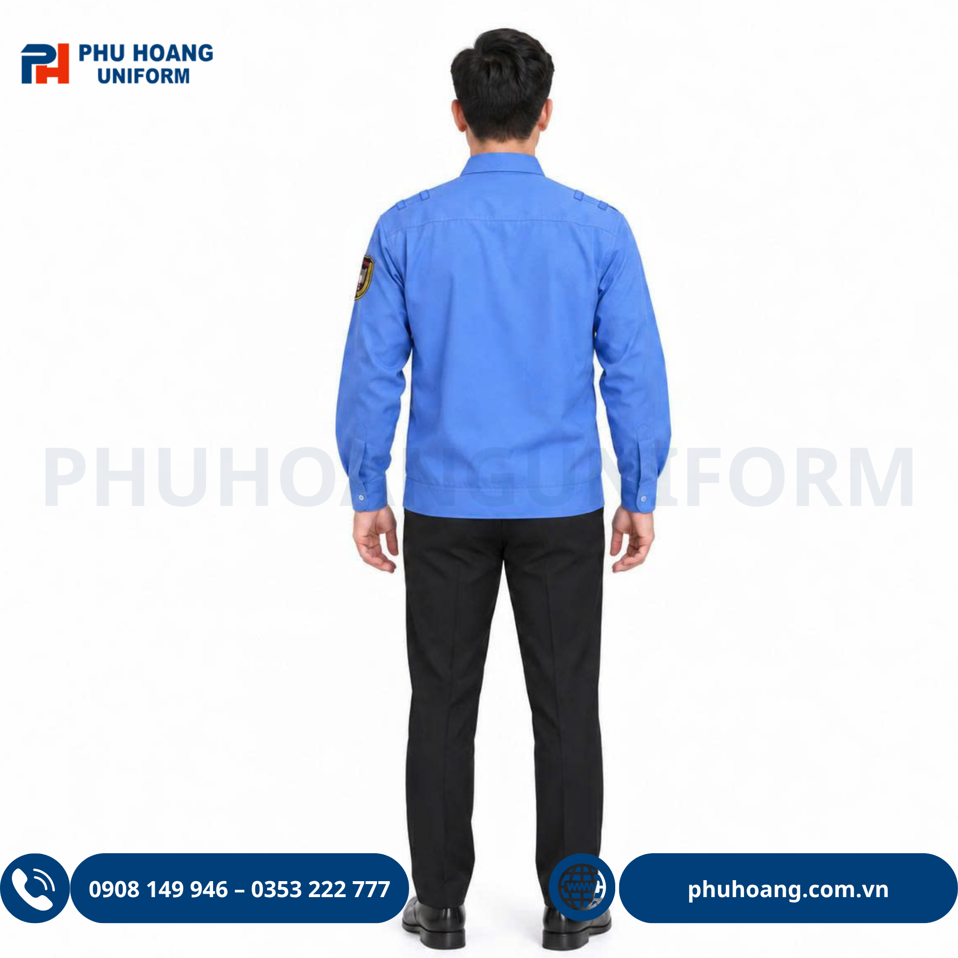 ao-bao-ve-tay-dai-bo-gau (31) Áo bảo vệ tay dài bo gấu màu xanh dương, thiết kế lịch sự, chuyên nghiệp, phù hợp làm đồng phục bảo vệ.