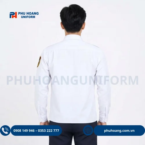 Áo bảo vệ tay dài màu trắng cao cấp, thiết kế chuẩn form, vải kate thun bền đẹp, thoáng mát. Sản phẩm chính hãng từ Phú Hoàng Uniform.