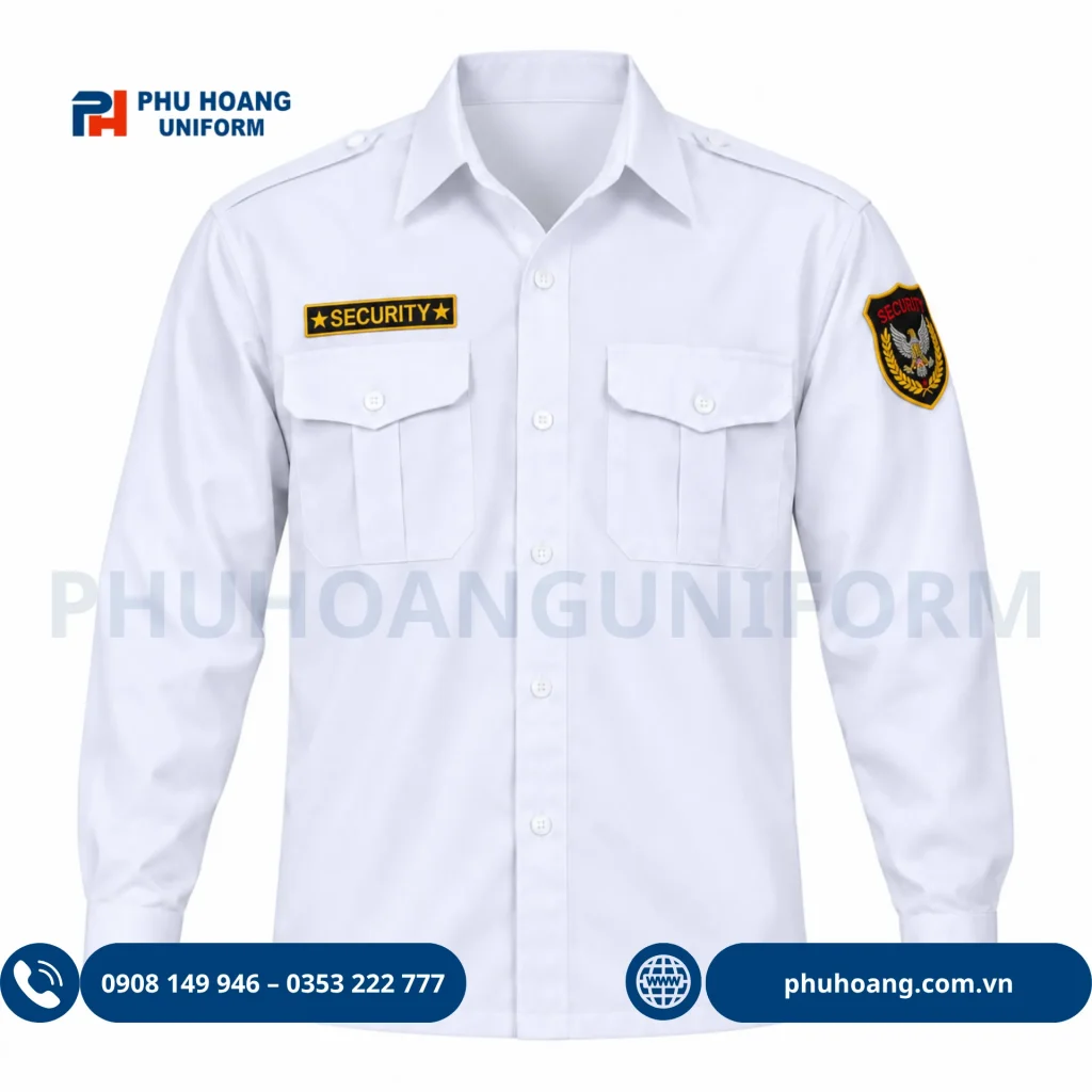 Áo Bảo Vệ Tay Dài Màu Trắng Áo bảo vệ tay dài màu trắng cao cấp, thiết kế chuẩn form, vải kate thun bền đẹp, thoáng mát. Sản phẩm chính hãng từ Phú Hoàng Uniform.
