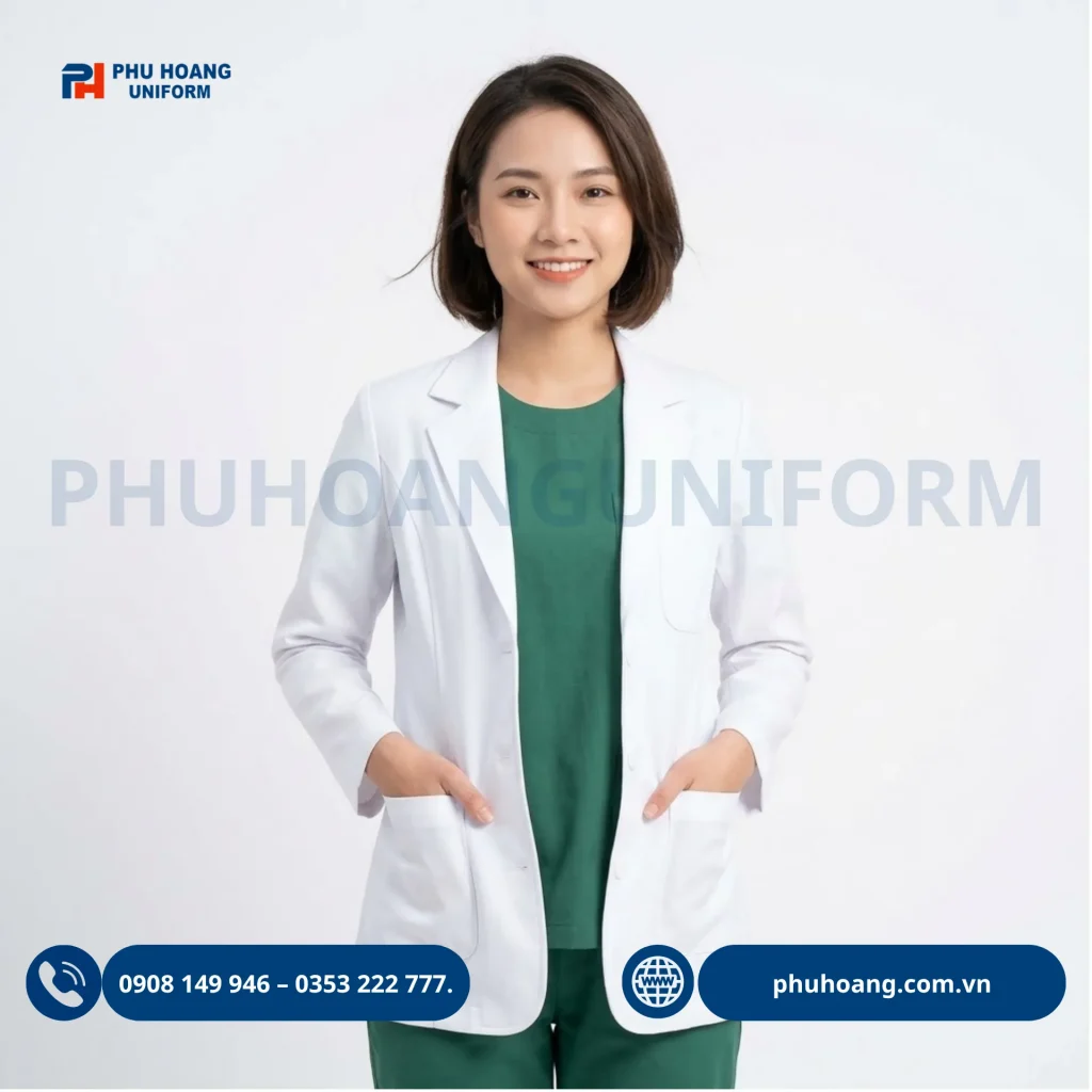 Áo blouse bác sĩ kiểu vest nam nữ màu trắng cao cấp, chuẩn form y tế từ xưởng may Phú Hoàng Uniform. Áo blouse bác sĩ kiểu vest nam nữ màu trắng cao cấp, chuẩn form y tế từ xưởng may Phú Hoàng Uniform.