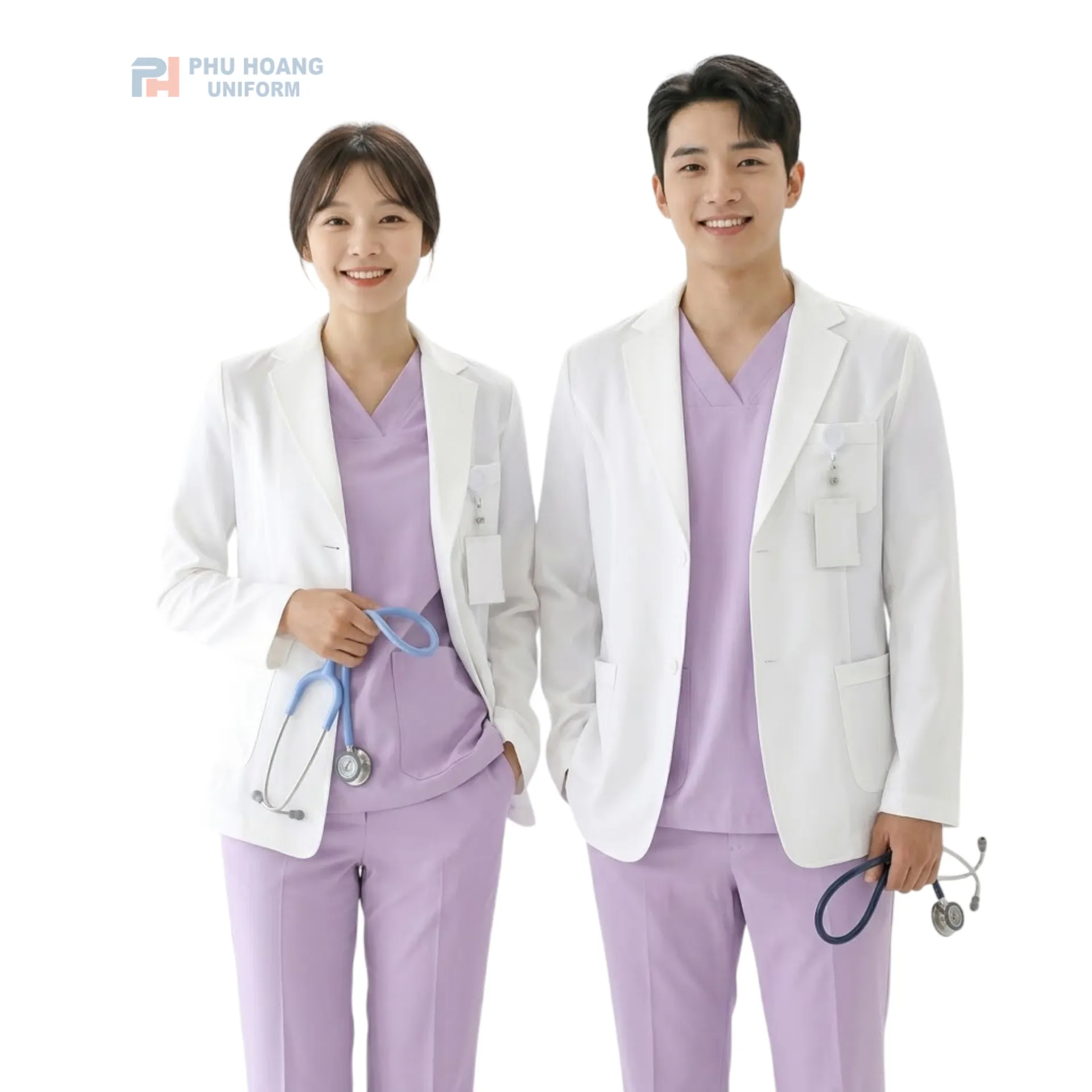 ao-blouse-bac-si-kieu-vest-nam-nu Áo blouse bác sĩ kiểu vest nam nữ màu trắng cao cấp, chuẩn form y tế từ xưởng may Phú Hoàng Uniform.